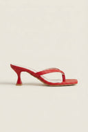 TFP - Thong Sandals Kitten Heel - Red