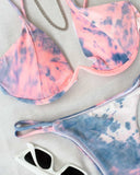 Tie dye bikini με μπανέλα - Ροζ - thefashionproject.gr - The Fashion Project