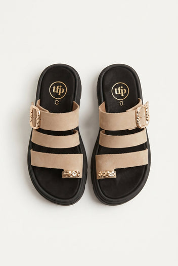 TFP - Toe Ring Flatform Sandals - Beige