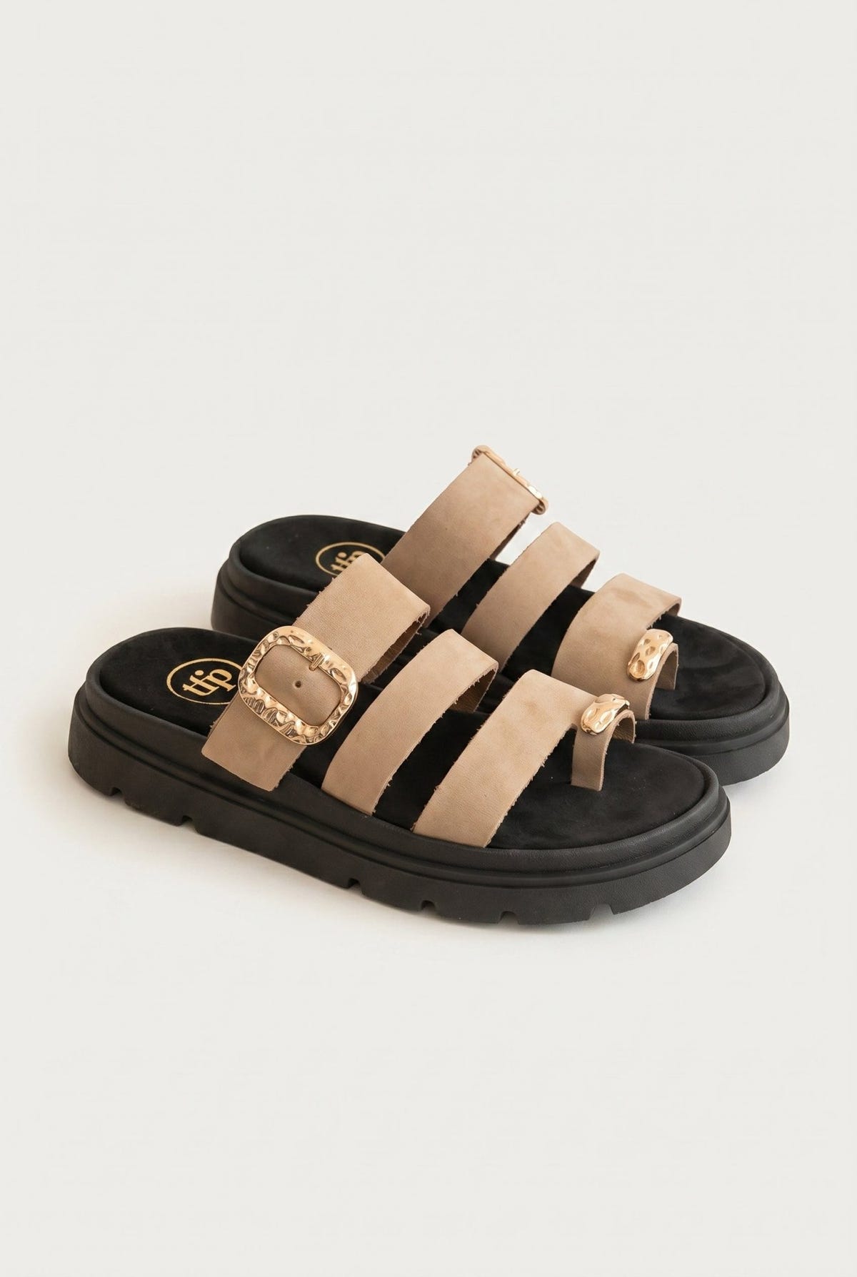 TFP - Toe Ring Flatform Sandals - Beige