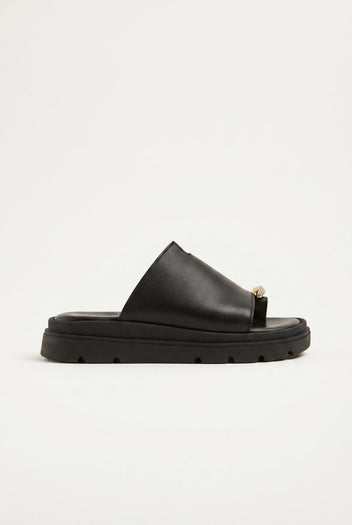 TFP - Toe Ring Flatform Sandals - Black Matte