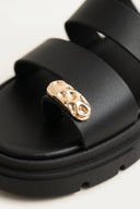 TFP - Toe Ring Flatform Sandals - Black Matte
