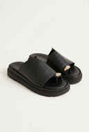 TFP - Toe Ring Flatform Sandals - Black Matte