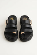 TFP - Toe Ring Flatform Sandals - Black Matte