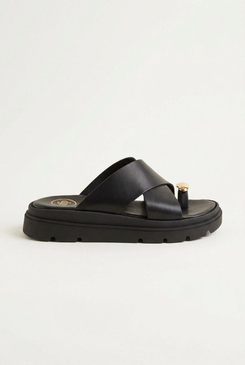 TFP - Toe Ring Flatform Sandals - Black Matte
