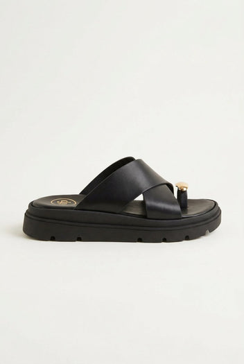 TFP - Toe Ring Flatform Sandals - Black Matte