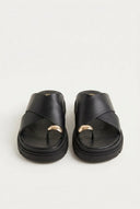 TFP - Toe Ring Flatform Sandals - Black Matte