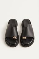 TFP - Toe Ring Flatform Sandals - Black Matte