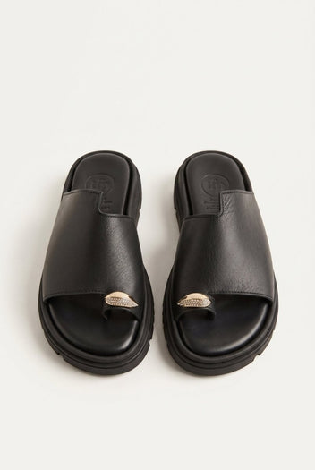 TFP - Toe Ring Flatform Sandals - Black Matte