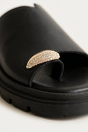 TFP - Toe Ring Flatform Sandals - Black Matte