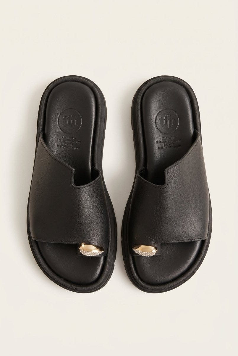TFP - Toe Ring Flatform Sandals - Black Matte