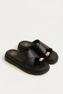 TFP - Toe Ring Flatform Sandals - Black Matte