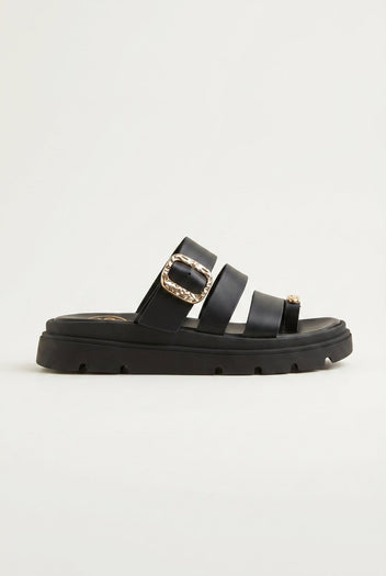 TFP - Toe Ring Flatform Sandals - Black Matte