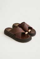 TFP - Toe Ring Flatform Sandals - Brown Matte