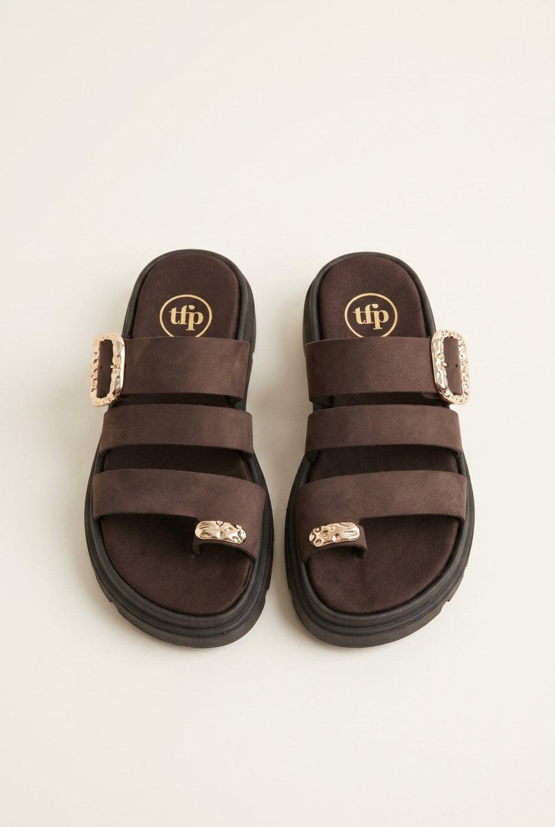 TFP - Toe Ring Flatform Sandals - Brown