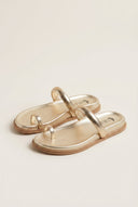 IRIS - Toe Ring Flatform Sandals - Gold Metallic