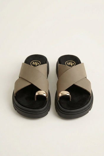 TFP - Toe Ring Flatform Sandals - Khaki