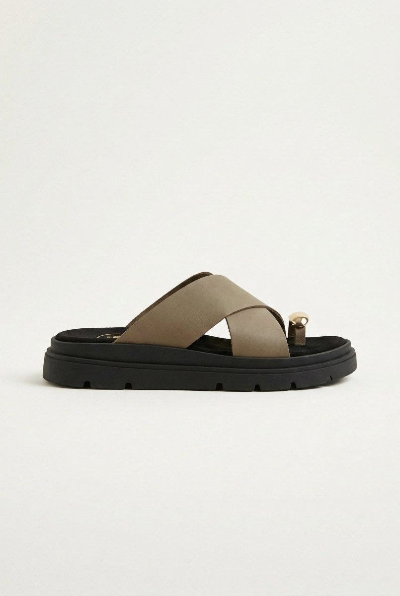 TFP - Toe Ring Flatform Sandals - Khaki