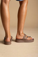 ERYNN - Toe Ring Flatform Sandals - Mocha Satin