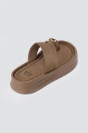 ERYNN - Toe Ring Flatform Sandals - Mocha Satin