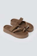ERYNN - Toe Ring Flatform Sandals - Mocha Satin