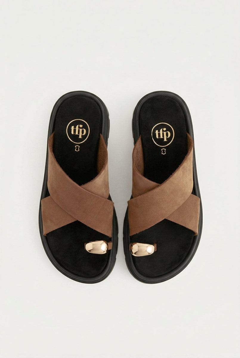 TFP - Toe Ring Flatform Sandals - Mocha