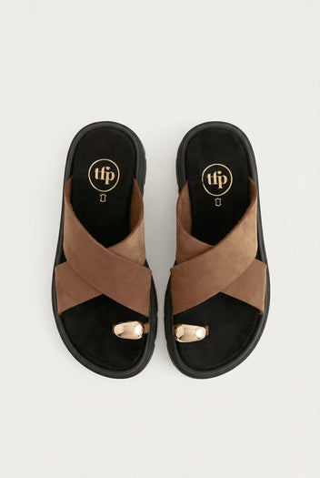 TFP - Toe Ring Flatform Sandals - Mocha