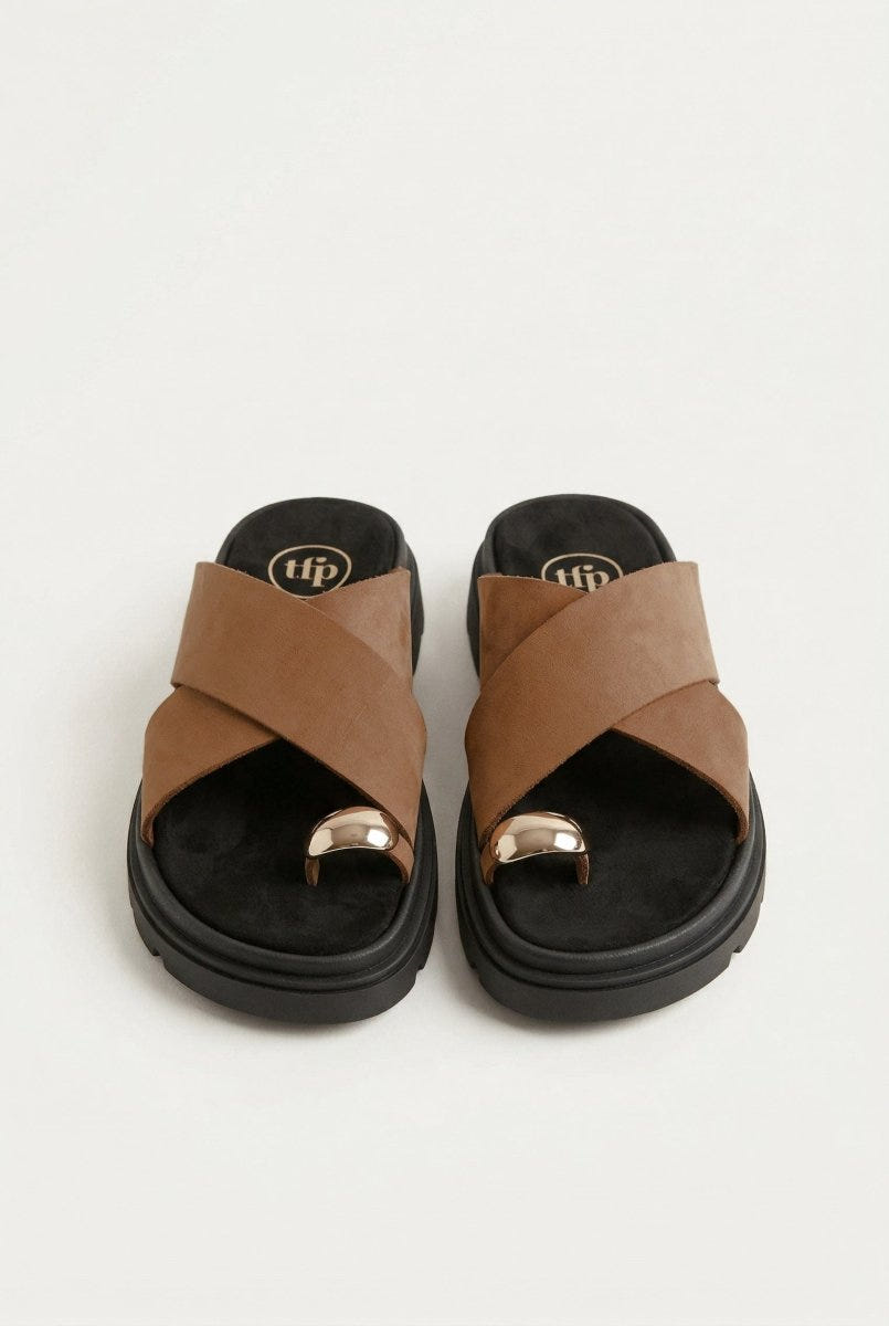 TFP - Toe Ring Flatform Sandals - Mocha