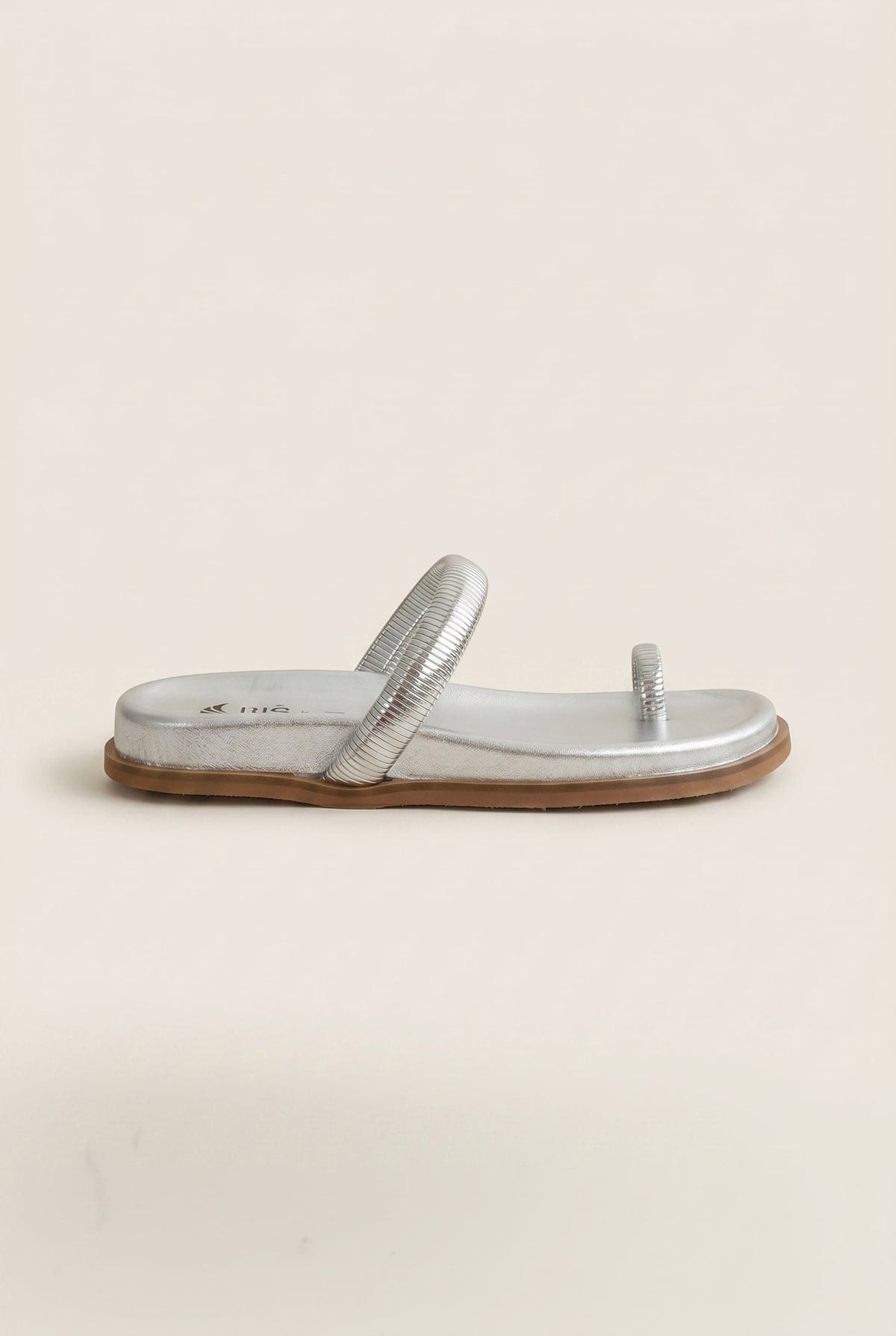 IRIS - Toe Ring Flatform Sandals - Silver Metallic