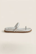 IRIS - Toe Ring Flatform Sandals - Silver Metallic