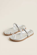 IRIS - Toe Ring Flatform Sandals - Silver Metallic