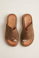 TFP - Toe Ring Flatform Sandals - Taupe Suede