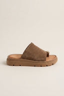 TFP - Toe Ring Flatform Sandals - Taupe Suede