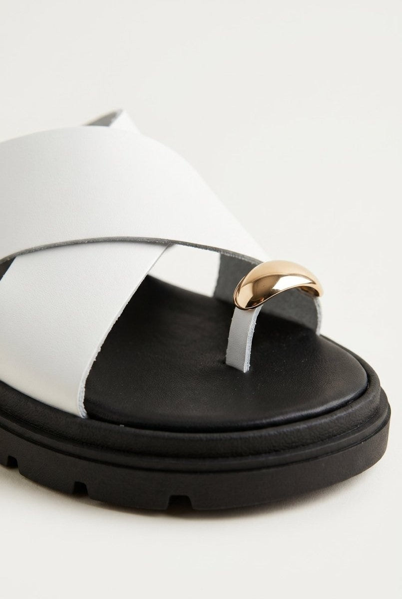 TFP - Toe Ring Flatform Sandals - White Matte