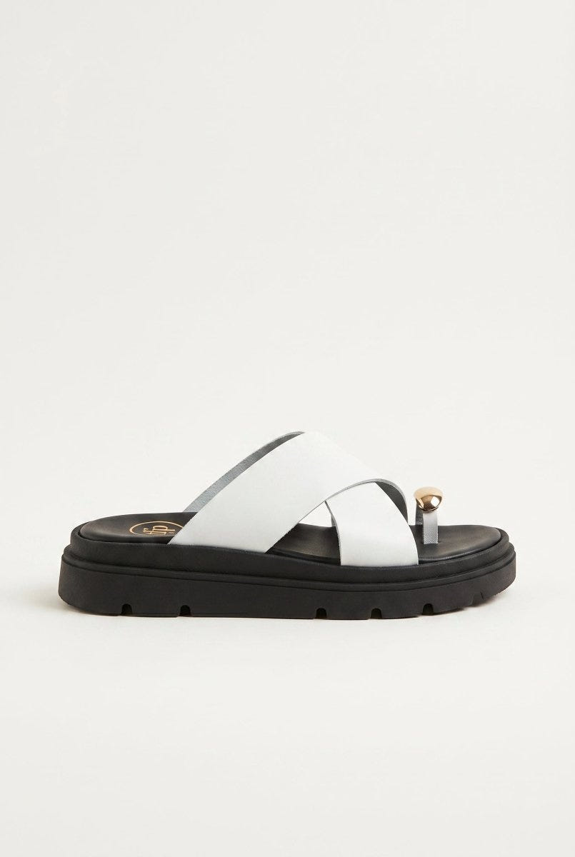 TFP - Toe Ring Flatform Sandals - White Matte