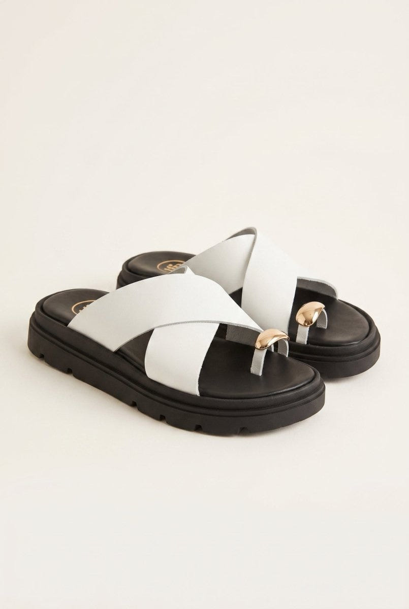TFP - Toe Ring Flatform Sandals - White Matte