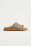 Estil - Toe Ring Platform Sandals - Taupe Suede