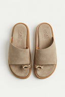 Estil - Toe Ring Platform Sandals - Taupe Suede