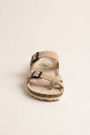 Inter - Bios - Toe Ring Sandals Adjustable Buckle - Beige Suede
