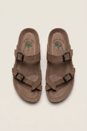 Inter - Bios - Toe Ring Sandals Adjustable Buckle - Brown Suede