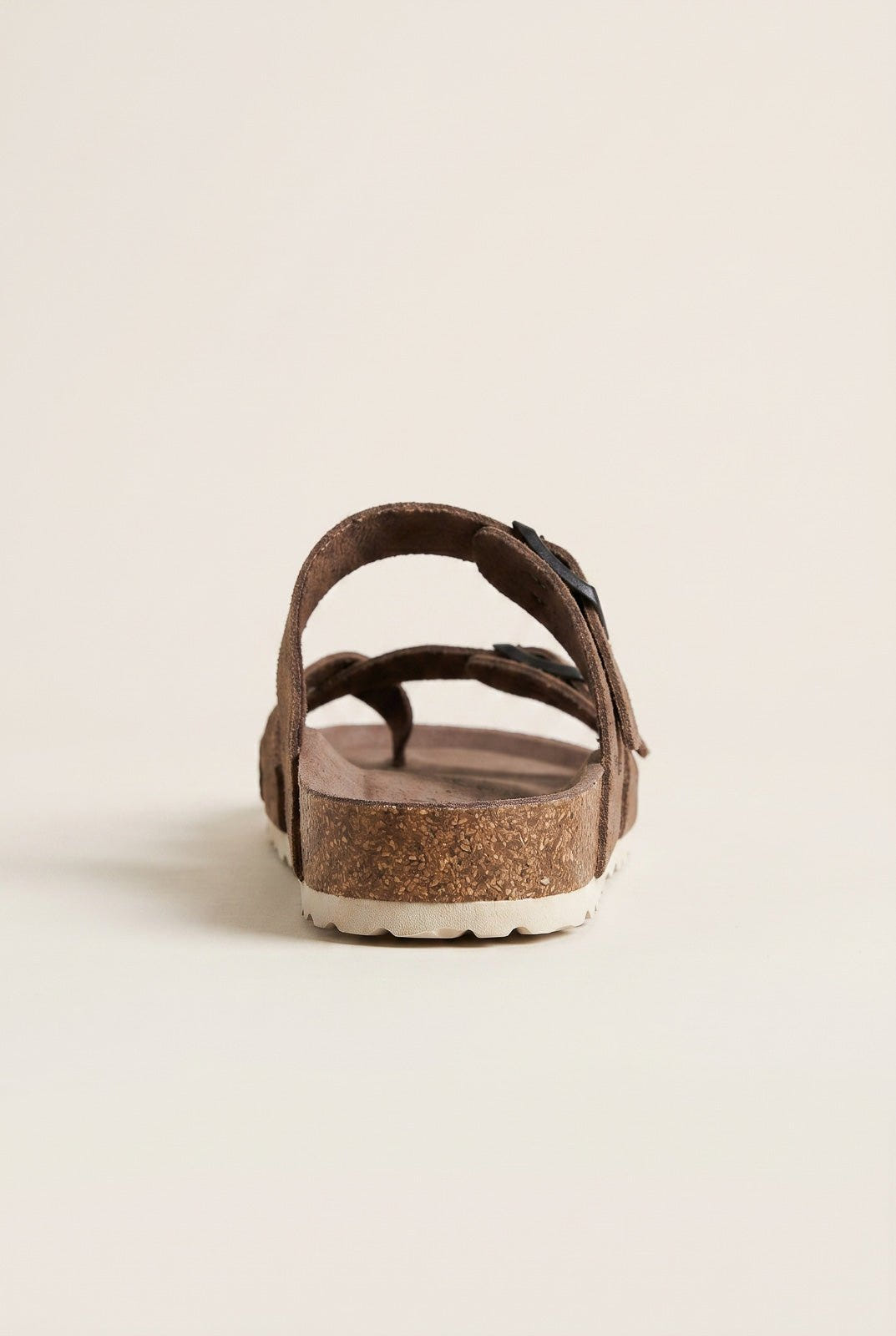 Inter - Bios - Toe Ring Sandals Adjustable Buckle - Brown Suede