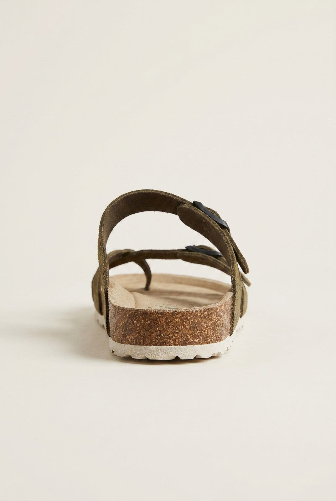Inter - Bios - Toe Ring Sandals Adjustable Buckle - Khaki Green Suede