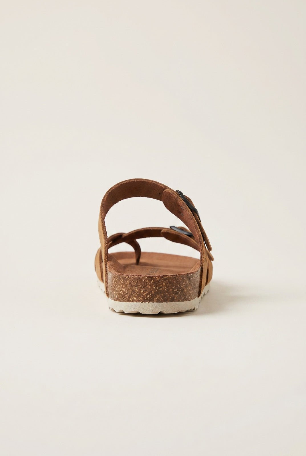 Inter - Bios - Toe Ring Sandals Adjustable Buckle - Tan Suede