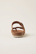 Inter - Bios - Toe Ring Sandals Adjustable Buckle - Tan Suede