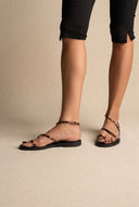 IRIS - Toe Ring Sandals Animal Print - Black