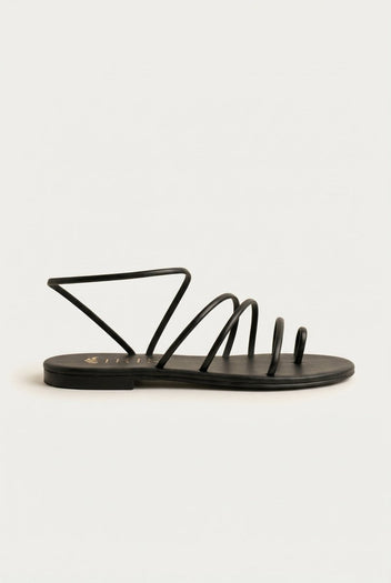 TFP - Toe Ring Sandals Animal Print - Black Matte