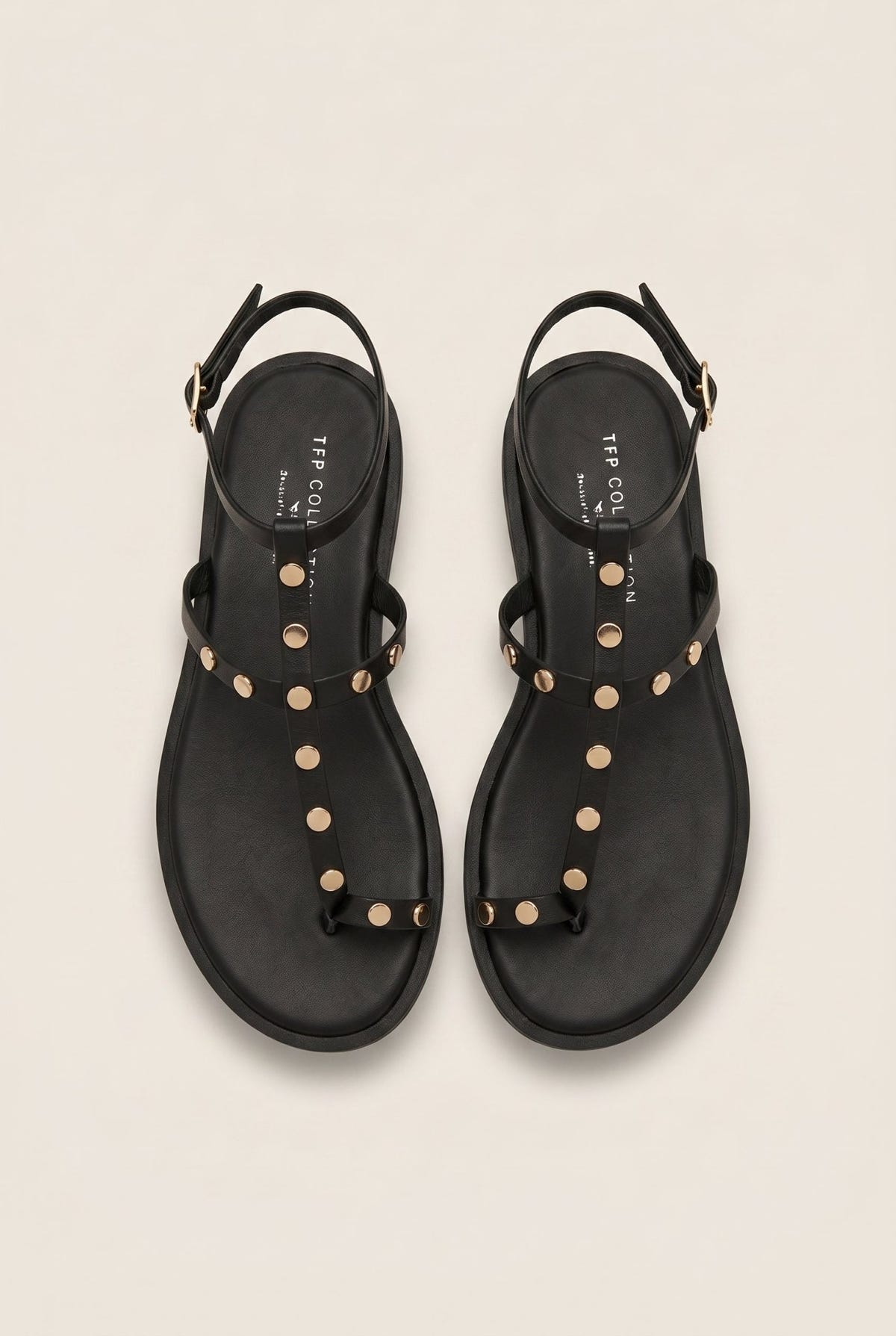 TFP - Toe Ring Sandals Ankle Strap - Black Matte