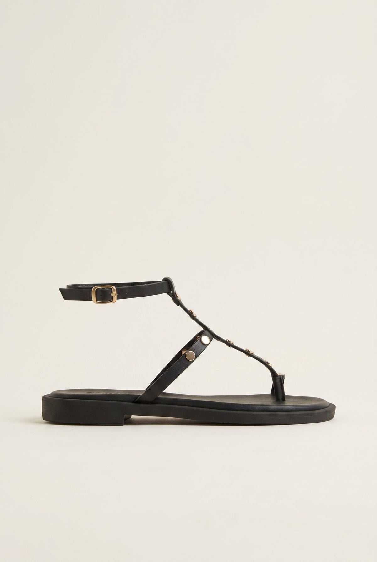 TFP - Toe Ring Sandals Ankle Strap - Black Matte
