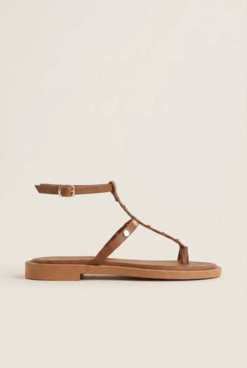 TFP - Toe Ring Sandals Ankle Strap - Brown Matte