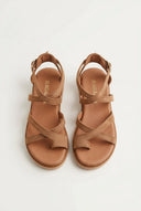 RAGAZZA - Toe Ring Sandals Ankle Strap - Tan Suede